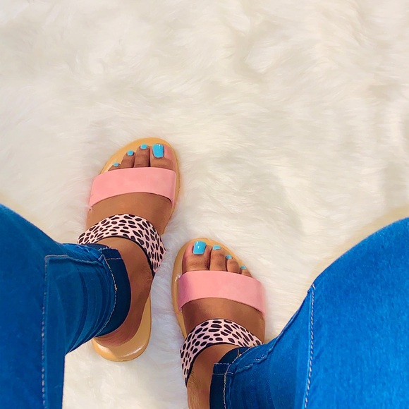 Pink Leopard Women’s Sandals - Picture 2 of 5
